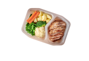 Chargrilled Chicken Thigh Fillet With Salt And Pepper, seasonal vegetables- 450 g