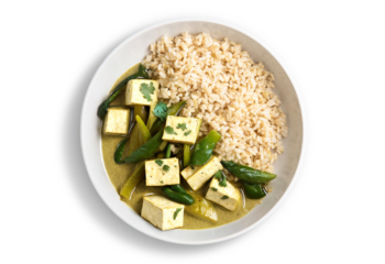 Tofu With Thai Green Curry Sauce, seasonal vegetables- 350 g