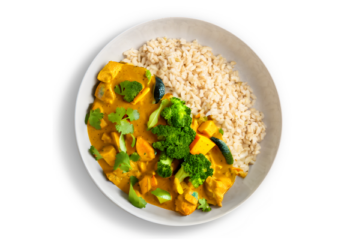 Mild Mango Fish Curry, brown rice & seasonal vegetables- 450 g