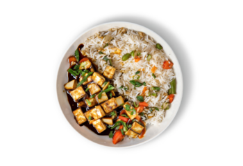 High Protein Tofu With Honey Soy And Lemon, stir fry brown rice- 350 g